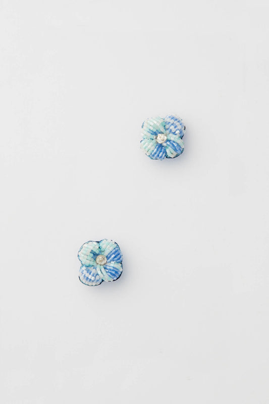 Exclusive Blue Alessandra Floral Studs