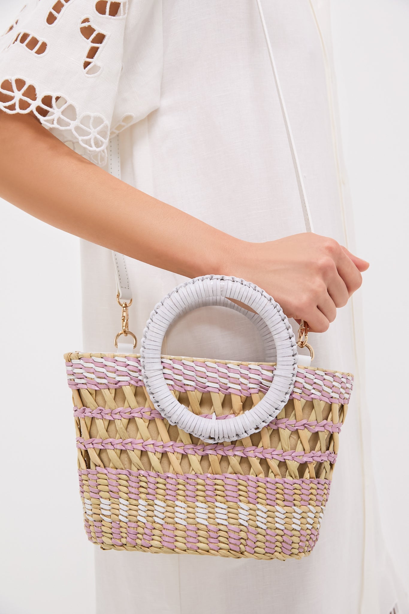 White and Multi Rio Mini Tote