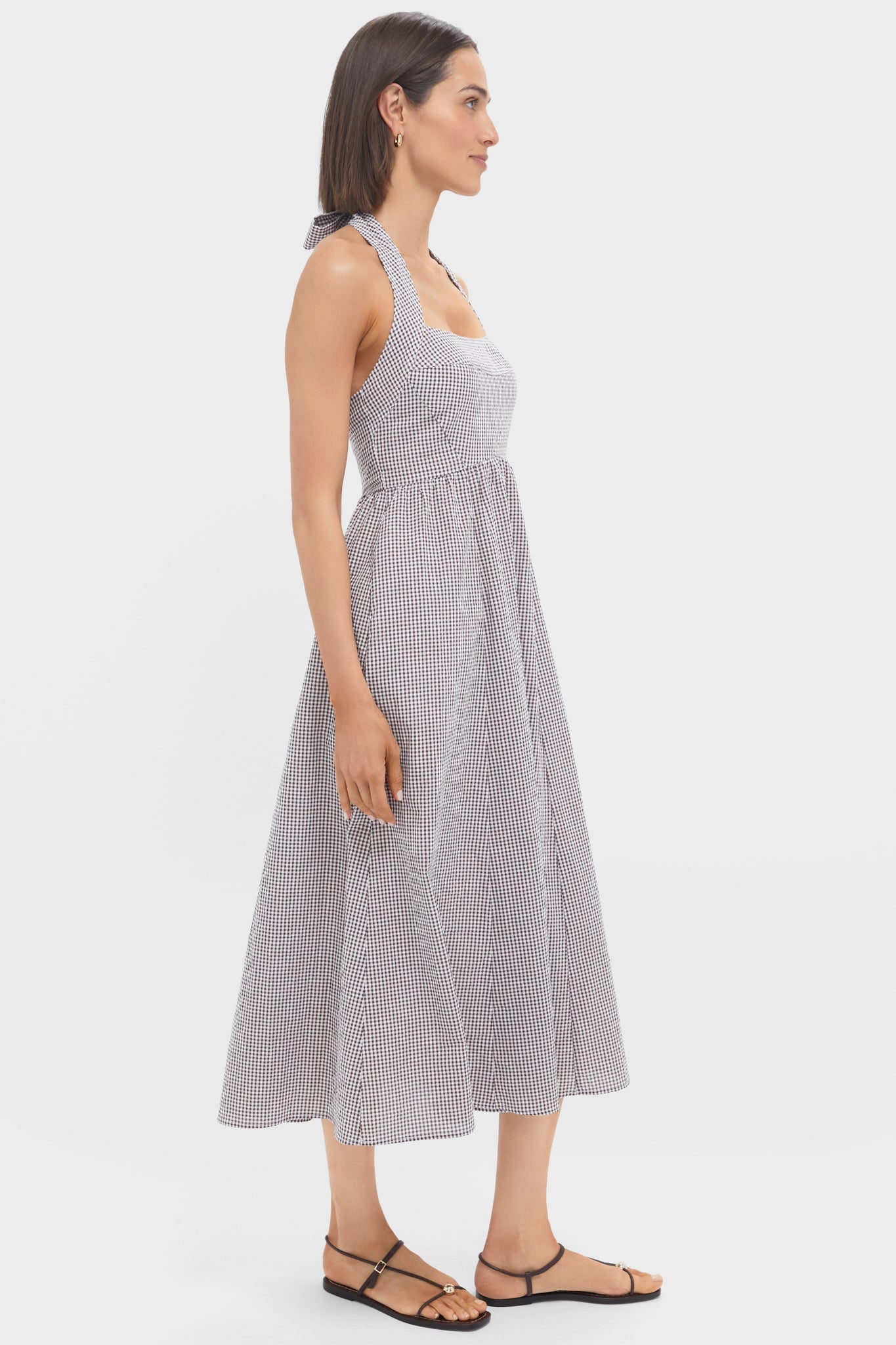 Chocolate Gingham Fleur Dress