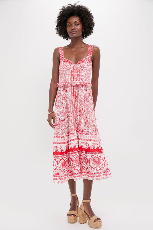 River Ride Red Midi Dress