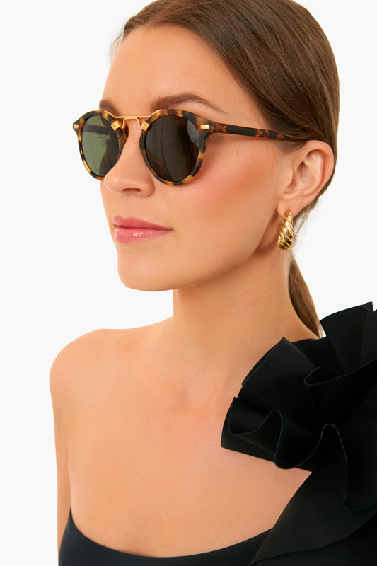 Matte Tokyo Tortoise Polarized 24K St Louis Sunglasses