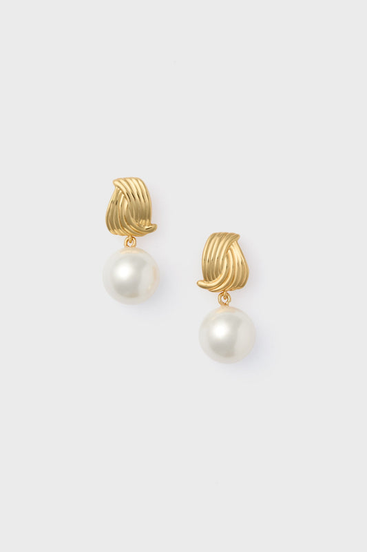 Gold and Pearl Catalina Earrings