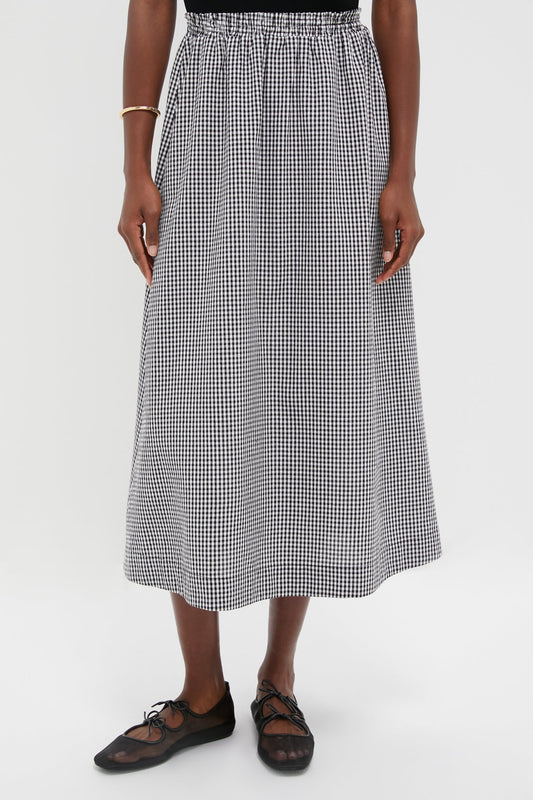 Black Gingham Athena Skirt