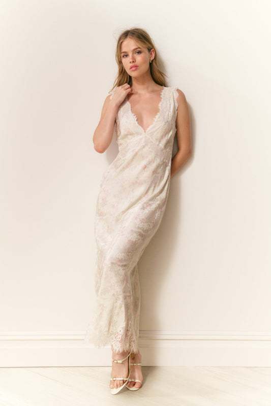 Mira Silk-Blend Floral Slip Dress
