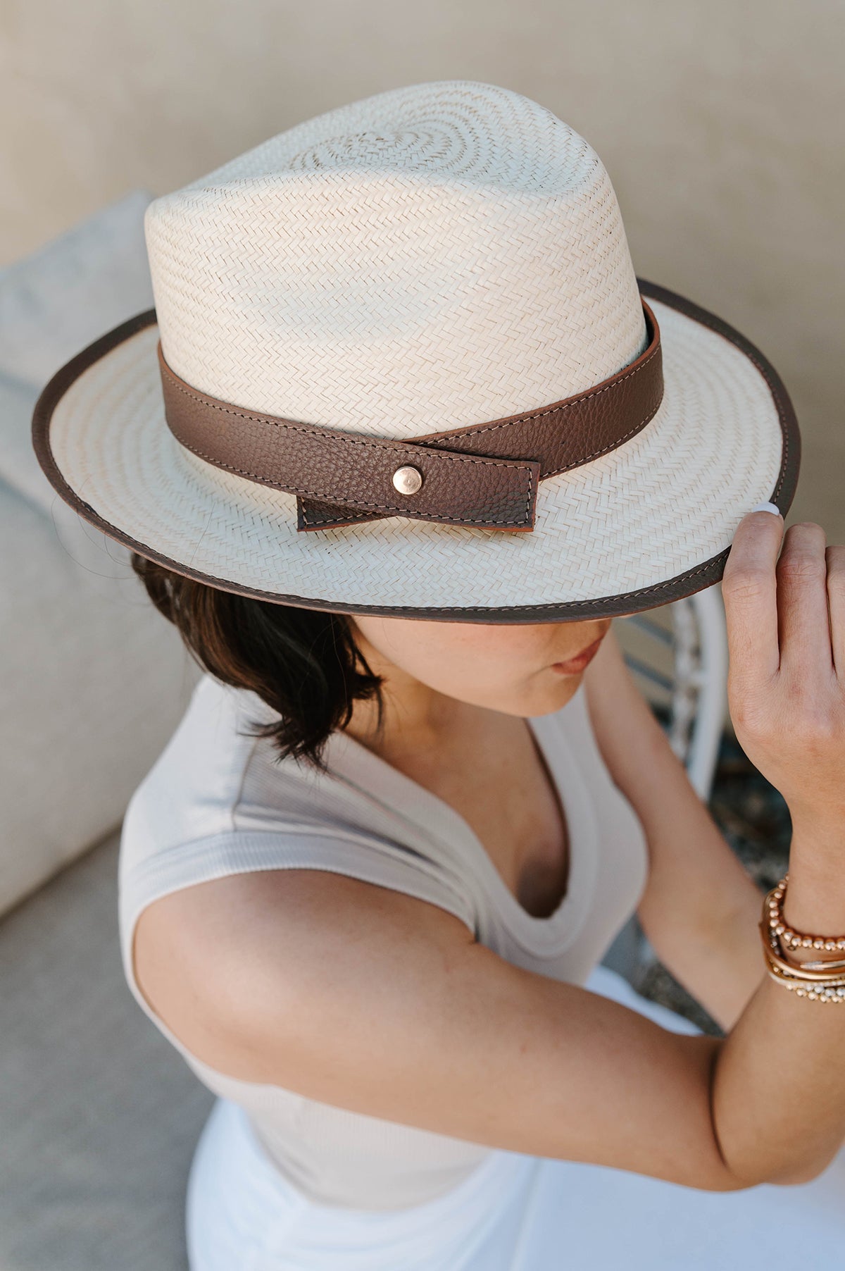Artisan Palm and Leather Fedora