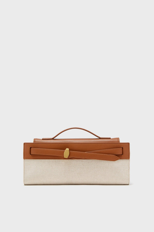 Natural and Hazel Veronica Beard Dash Clutch