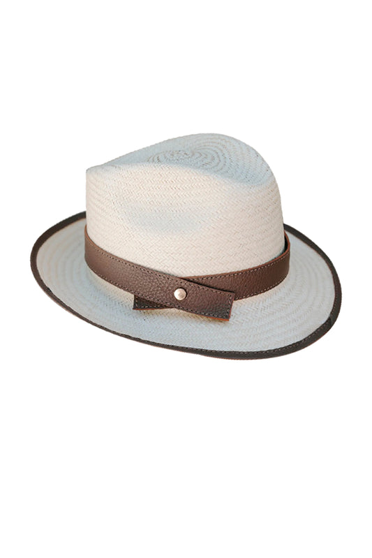 Artisan Palm and Leather Fedora
