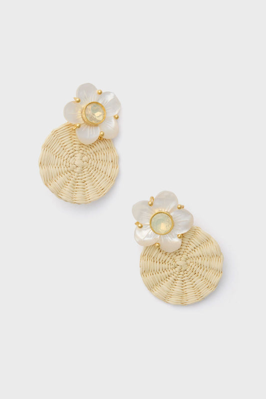 Natural Shell Garden Iraca Studs