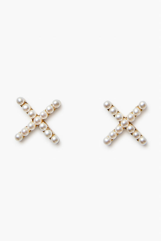 Pearl X Stud Earrings
