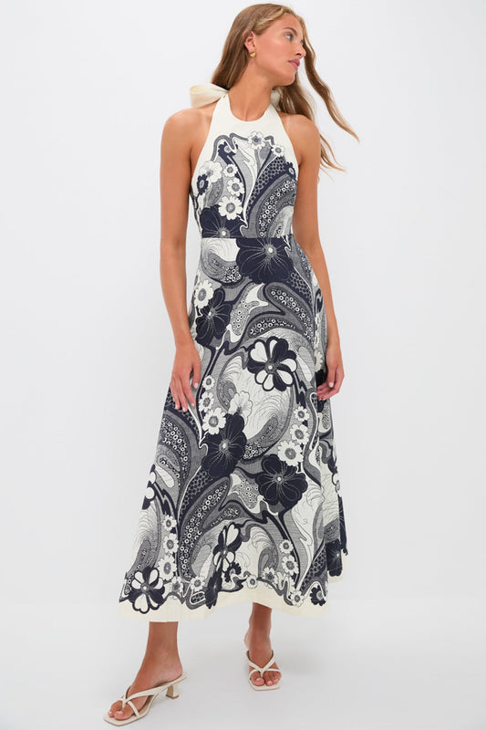 Navy Mickey Midi Dress