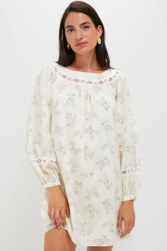 Blue Blooms Elodie Longsleeve Mini Dress
